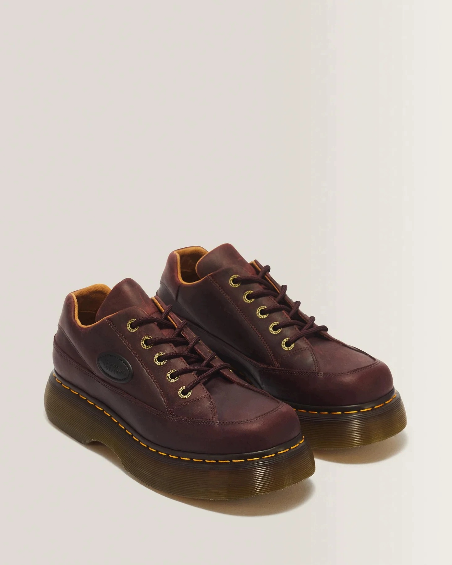 Dr. Martens Buzz 5 Eye Crazy Horse Półbuty Skórzane Cherry Red r.37 - obrazek 2