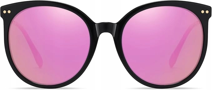 DUCO Damskie Okulary Polaryzacyjne Retro Okrągłe UV400 Vintage
