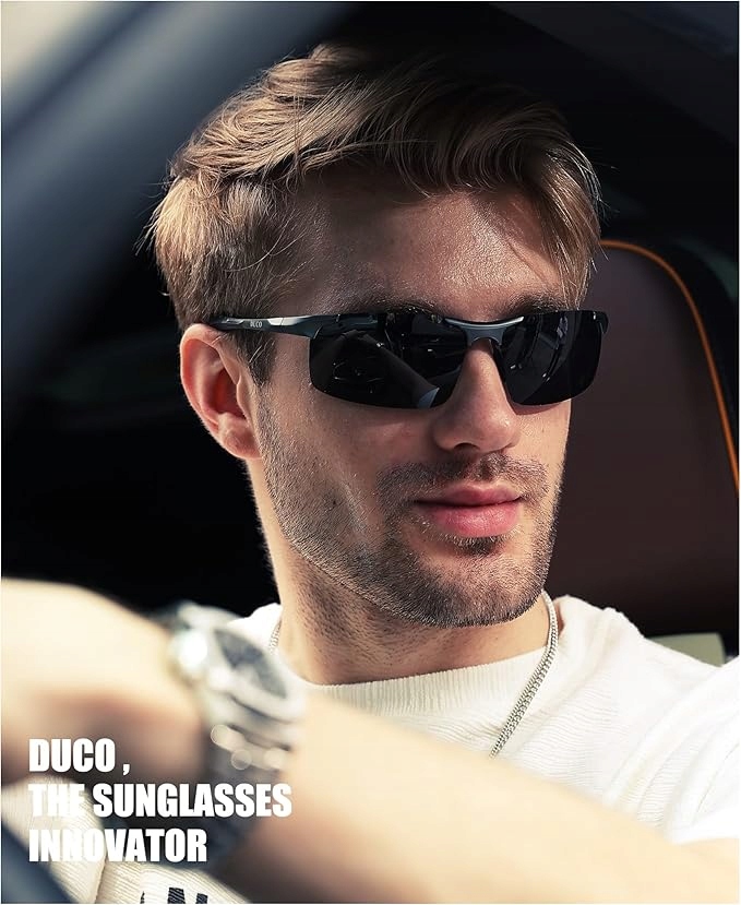 Okulary polaryzacyjne DUCO UV400 sportowe męskie lekkie TAC - obrazek 4