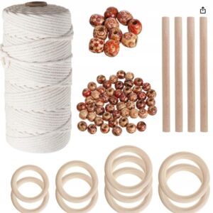 DIY Zestaw materiałów do makramy naturalna biała