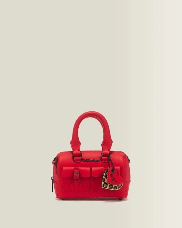 Dr. Martens Mini Top Handle Bag Torebka Skórzana Czerwona Panterka Kiev