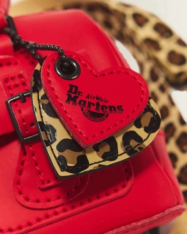 Dr. Martens Mini Top Handle Bag Torebka Skórzana Czerwona Panterka Kiev - obrazek 3