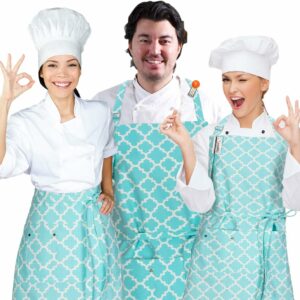 Fartuch kuchenny LessMo z 3 kieszeniami i regulowanym paskiem bawełniany
