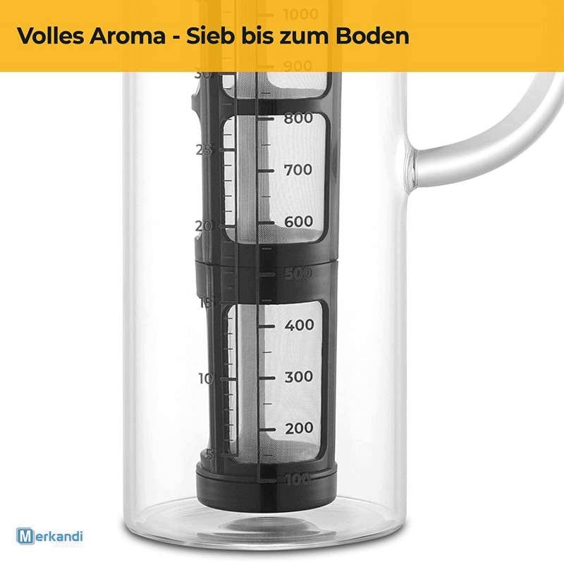 SILBERTHAL Karafka Szklana Cold Brew 1,3L Dzbanek do Kawy Herbaty z Filtrem - obrazek 2