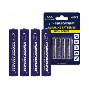 Baterie Alkaliczne Esperanza AAA R3 LR03 1,5V Cienkie Paluszki 4 sztuki