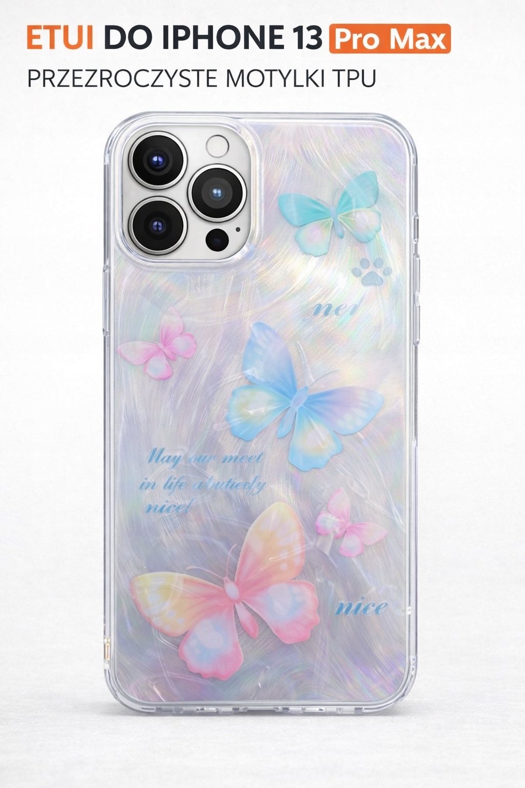 ETUI IPHONE 13 PRO MAX PRZEZROCZYSTE Z WZOREM