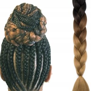 Włosy syntetyczne do warkoczy Ombre brąz blond Jumbo Braid box braids