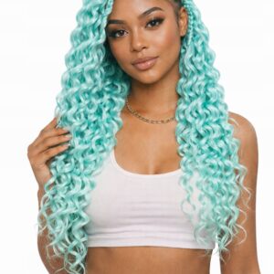 Włosy do zaplatania Deep Wave Braids 40 cm 100 g turkusowo-miętowym W16