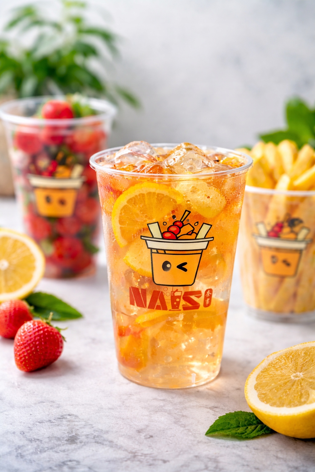 Plastikowe kubki pojemnik 500ml wysoki na napoje, owoce, frytki, 25 sztuk - obrazek 3