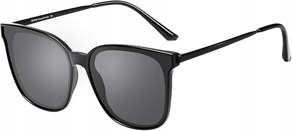 Okulary damskie polaryzacyjne UV400 duże retro lekkie czarne