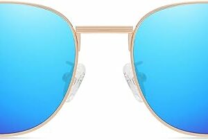 DUCO Okulary Przeciwsłoneczne Retro Polar UV400 Metalowe Unisex