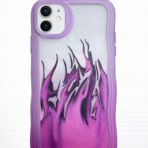 ETUI DO IPHONE 11 FIOLETOWE Z MOTYWEM PŁOMIENI CASE