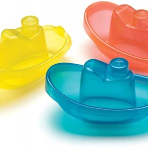 Łódki kąpielowe Playgro 3 sztuki plastikowe niebieskie czerwone żółte