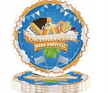 Talerzyki Papierowe Oktoberfest Beer Festival 16 szt. 18 cm