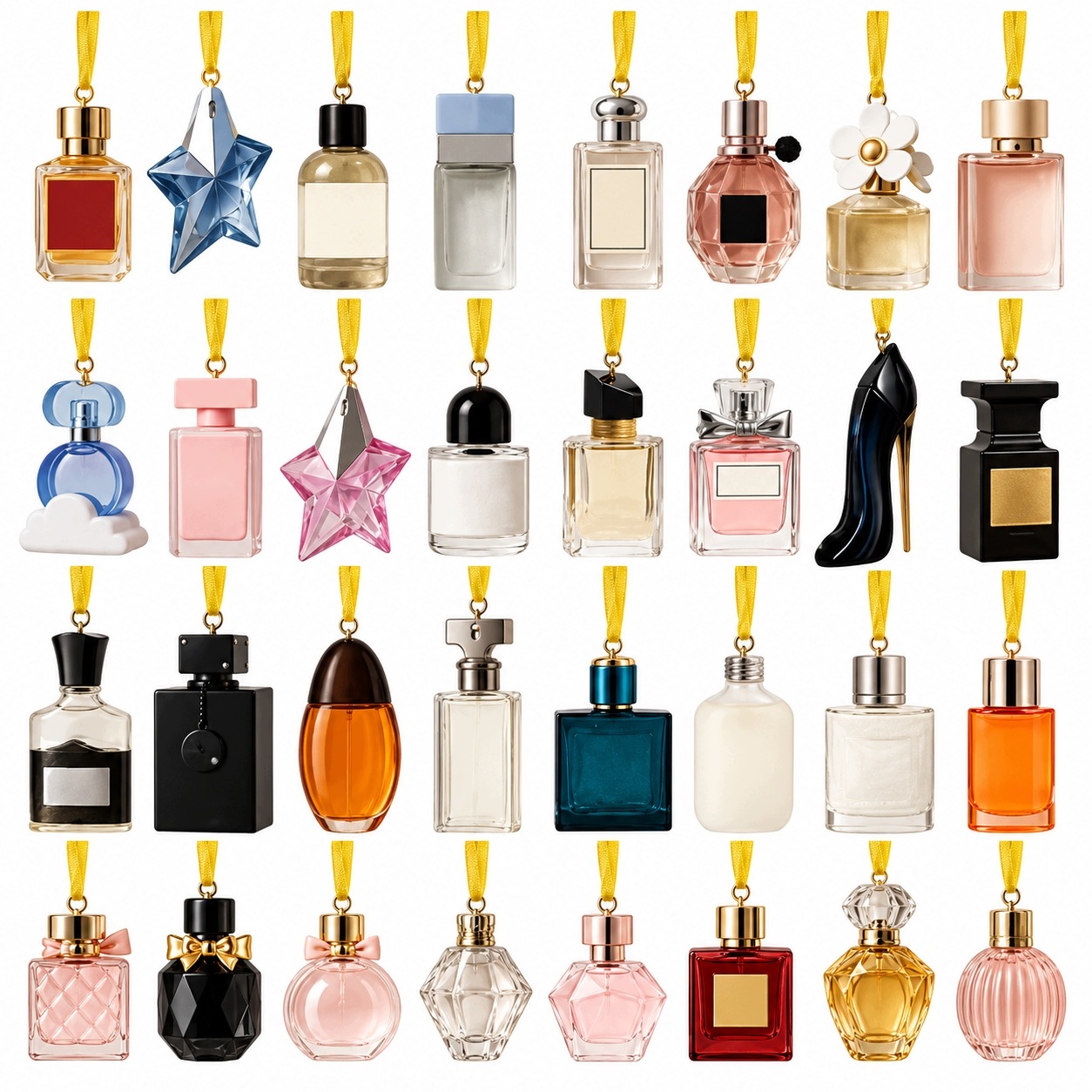 24 Zawieszki Flakoniki Perfum Ozdoby Choinkowe Świąteczne Dekoracje Zestaw