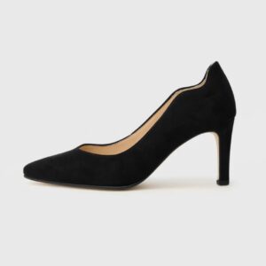Damskie szpilki zamszowe Gabor czarne obcas 8 cm eleganckie Rozmiar 37 1/2