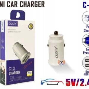 Mini Ładowarka Samochodowa 2x USB 5V 2.4A Fast – uniwersalna – Dusty C10