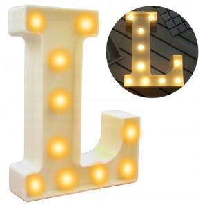 Lampka Dekoracyjna Litera L LED 22 cm – Ozdoba Pokój Dziecka