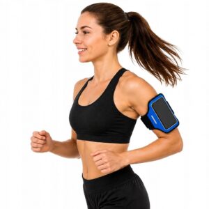 Opaska sportowa na ramię do telefonu smartfona bieganie jogging niebieska