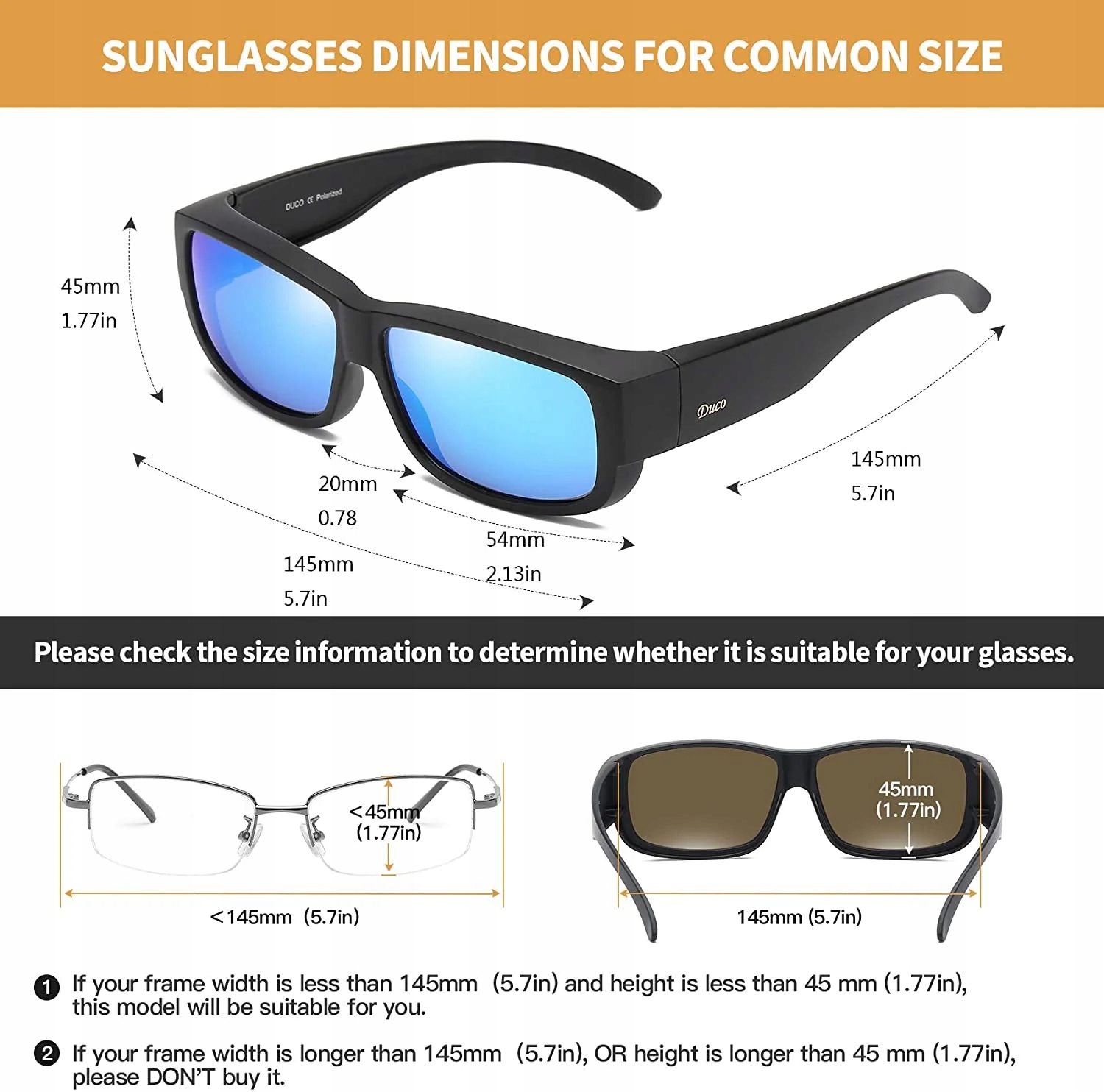 Okulary przeciwsłoneczne DUCO Unisex, korekcyjne, polaryzacyjne - obrazek 3