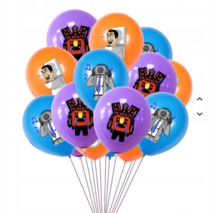 Balony Skibidi 18 szt 30cm lateksowe na hel urodziny dekoracja impreza