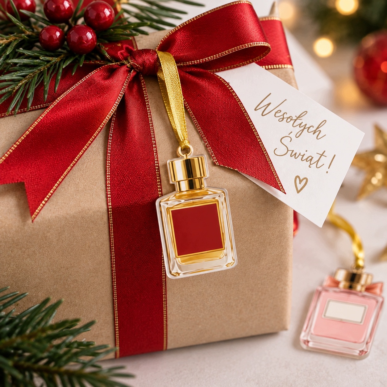 24 Zawieszki Flakoniki Perfum Ozdoby Choinkowe Świąteczne Dekoracje Zestaw - obrazek 3