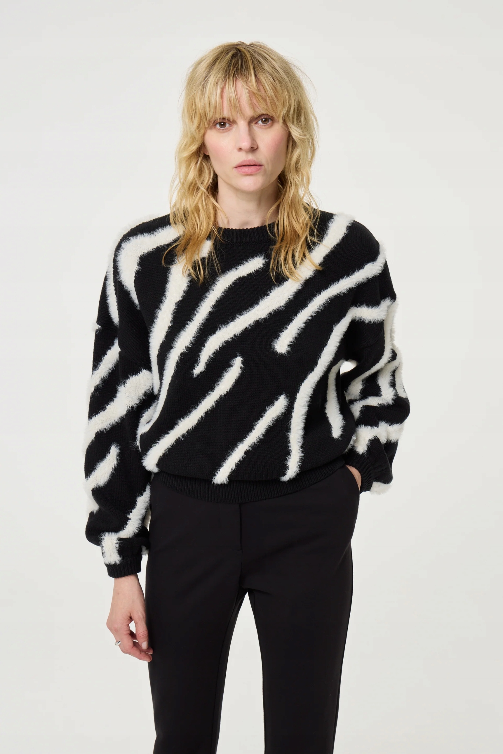 Fabienne Chapot Zebra Pullover Black sweter damski roz M nowy