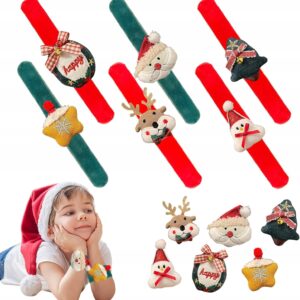 Bransoletki Zatrzaskowe Świąteczne Pluszowe 6 szt Dla Dzieci Xmas
