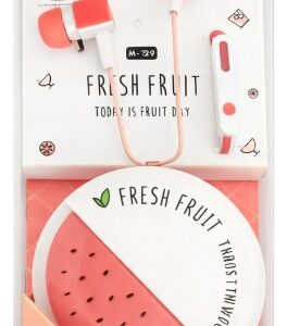 Słuchawki douszne 3.5 mm Fresh Fruit M-129 z etui
