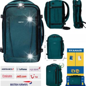 PLECAK PODRÓŻNY RYANAIR TORBA KABINOWA 40x20x25cm 20L DO SAMOLOTU PORT USB