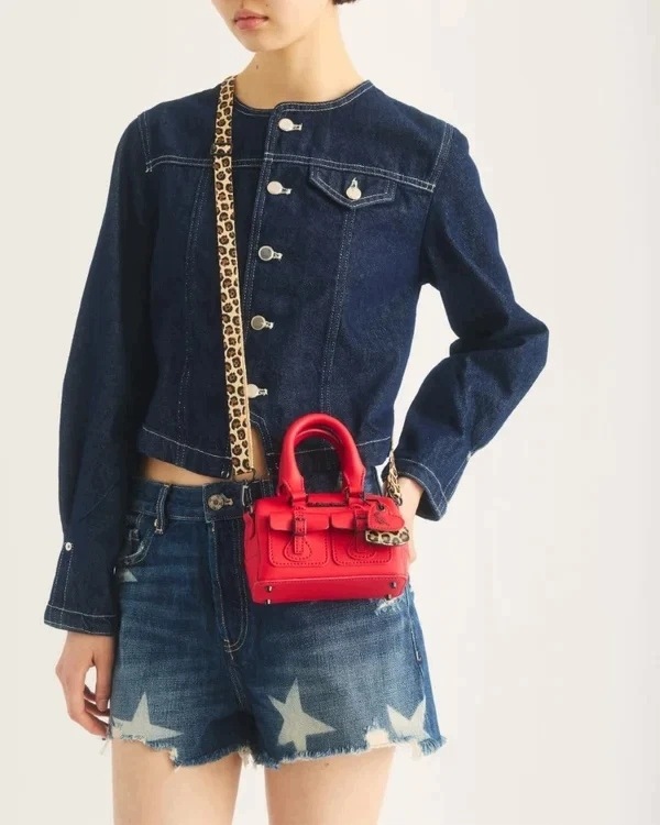 Dr. Martens Mini Top Handle Bag Torebka Skórzana Czerwona Panterka Kiev - obrazek 4