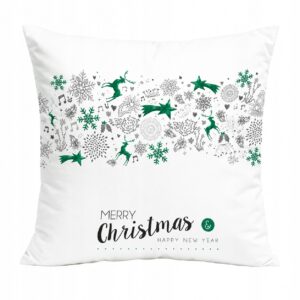 Świąteczna Poszewka dekoracyjna 45x45 cm Biała Merry Christmas Narodzenie