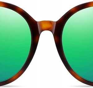 DUCO Damskie Okulary Przeciwsłoneczne Retro Polar UV400 Okrągłe