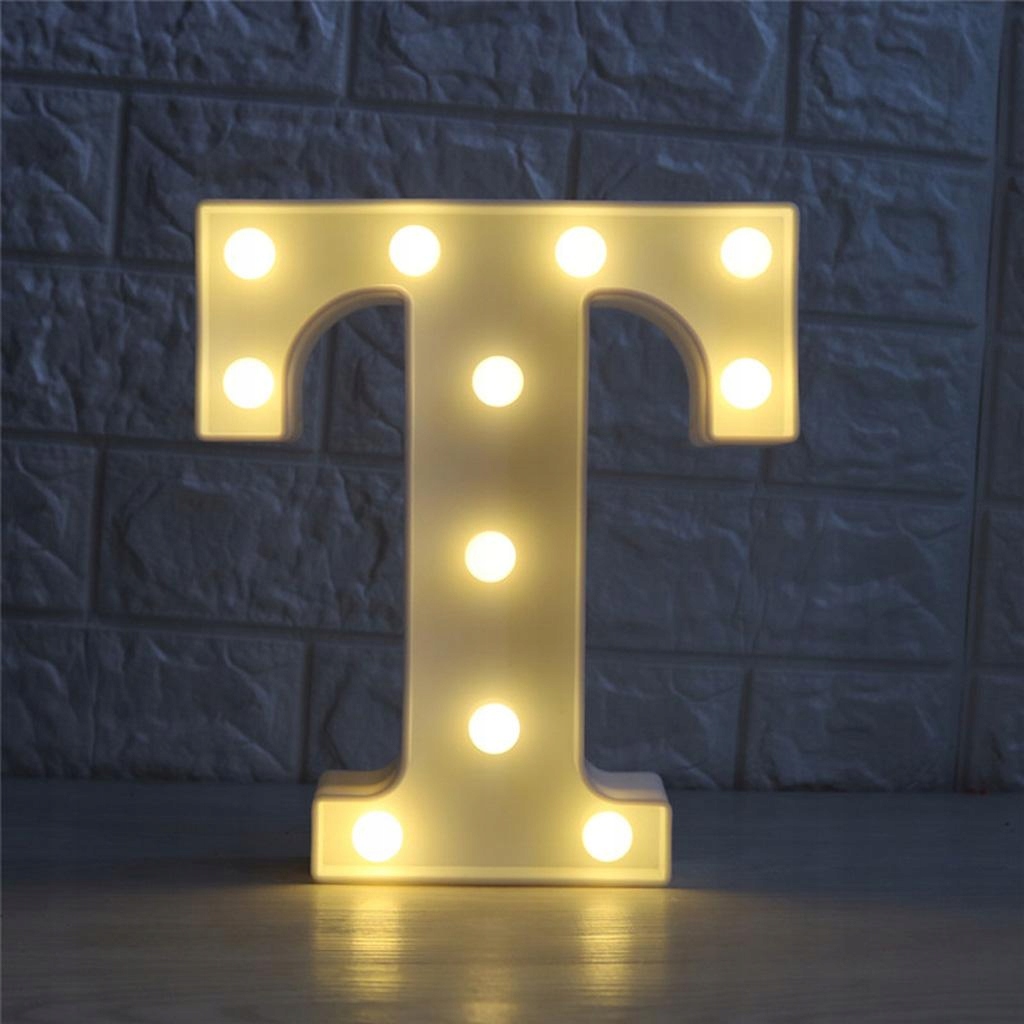 Lampka Nocna LED – Litera T z Pilotem