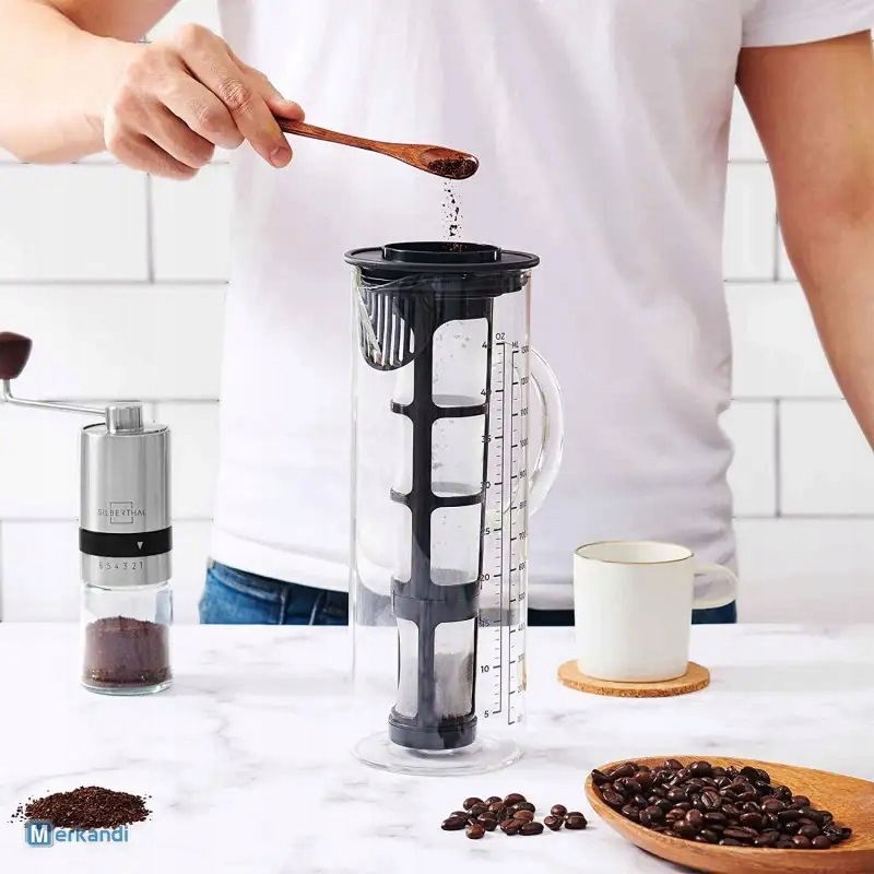 SILBERTHAL Karafka Szklana Cold Brew 1,3L Dzbanek do Kawy Herbaty z Filtrem - obrazek 3