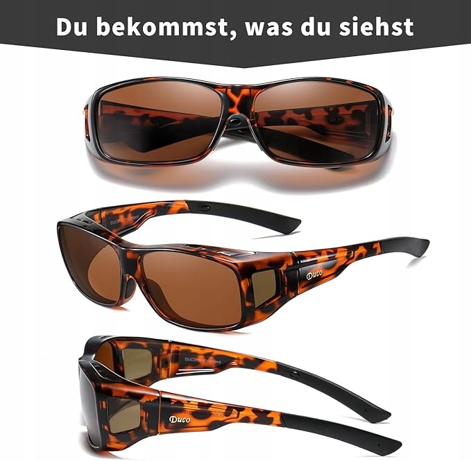 DUCO Okulary Polaryzacyjne UV400 Nakładki na Okulary Korekcyjne - obrazek 3