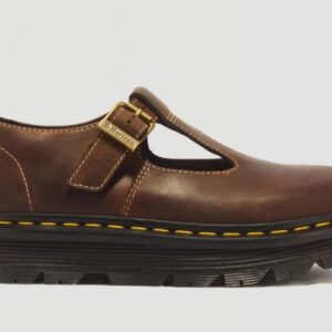 Dr. Martens Zebzag Crazy Horse Mary Jane Buty Skórzane Brązowe 37